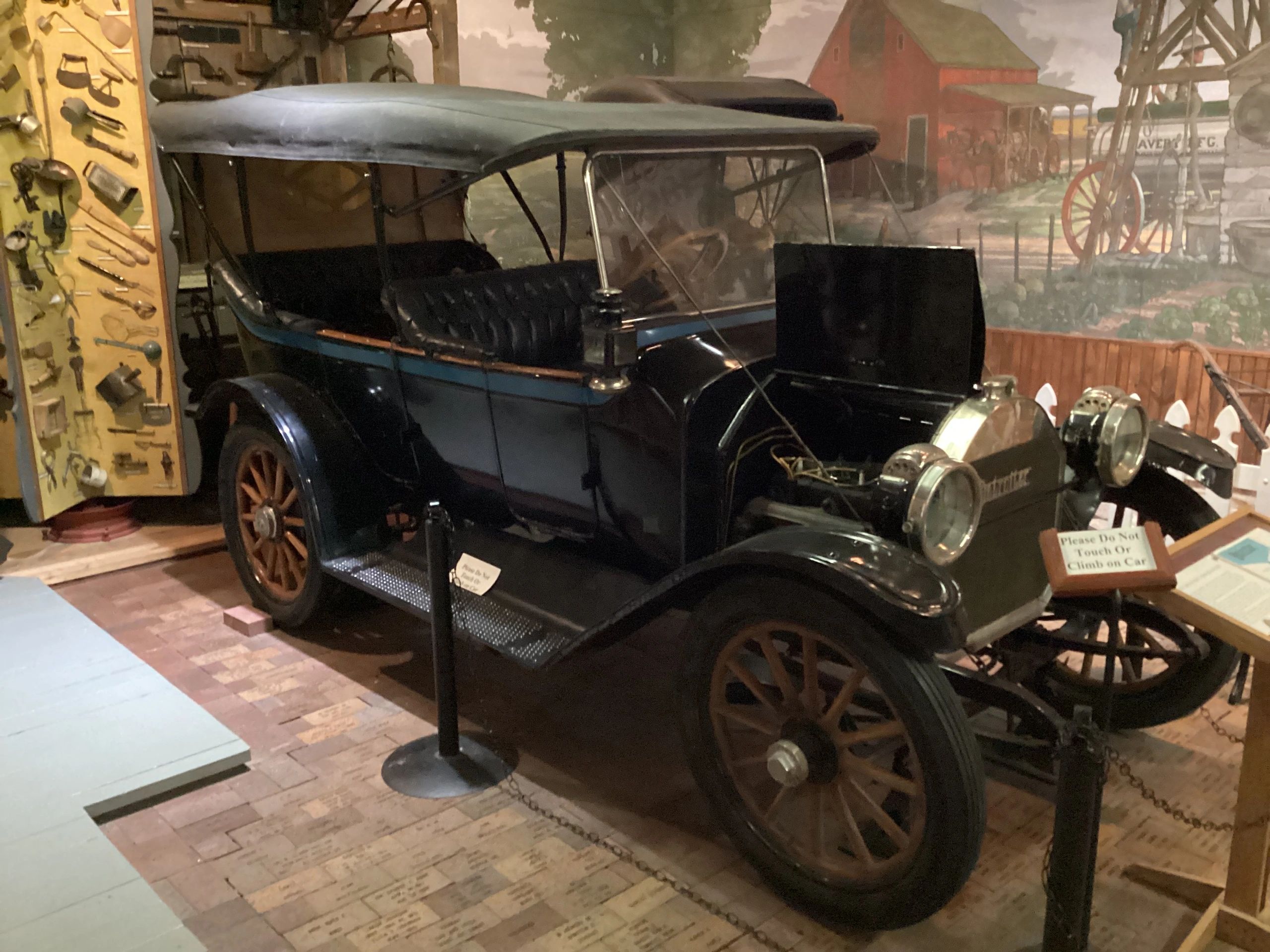 Vintage early 1900s automobile museum display